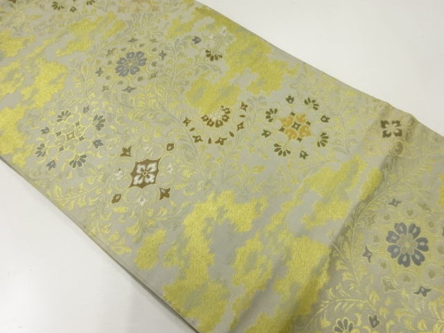 アンティーク　花唐草模様織出し袋帯（材料）